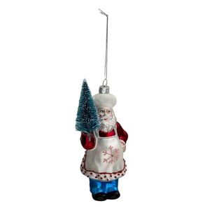 Vánoční ozdoba Santa se stromečkem - Ø 9*5*16cm 6GL3326 obraz