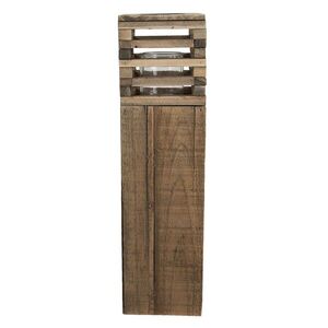 Dřevěná retro lucerna Pira - 14*14*52 cm 6H2088 obraz