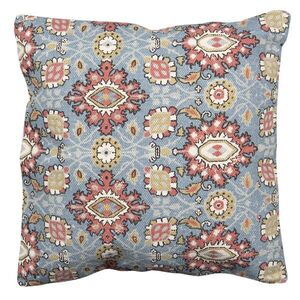 Modrý režný bavlněný povlak na polštář s ornamenty - 50*50 cm KT032.062 obraz