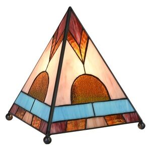 Stolní lampa Tiffany ve tvaru pyramidy - 26*26*30 cm 5LL-6118 obraz