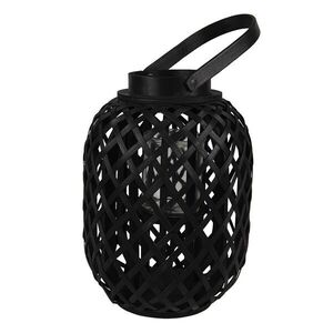Černá dřevěná lucerna s uchem - Ø 22*29 cm 6RO0590 obraz