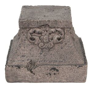 Šedý dekorační podstavec pod květiny nebo dekorace - 18*18*14 cm 6MG0021 obraz