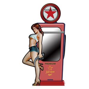 Nástěnné zrcadlo v červeném kovovém rámu Gasoline - 48*4*90 cm 52S275 obraz