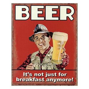 Červená kovová nástěnná cedule Beer - 20*1*25 cm 6Y4933 obraz