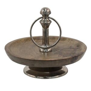 Dreveno-kovový servírovací 1-poschodový etažér Woodd - Ø21*17 cm 64953 obraz