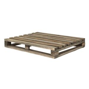 Hnědý antik dekorační stolek na květiny ve tvaru palety - 40*32*5 cm 6H2222 obraz