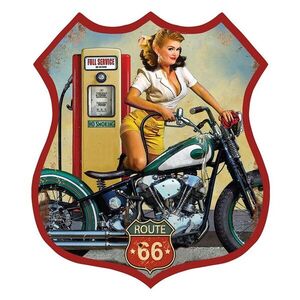 Nástěnná kovová cedule Route 66 - Full Service - 30*1*35 cm 6Y5005 obraz