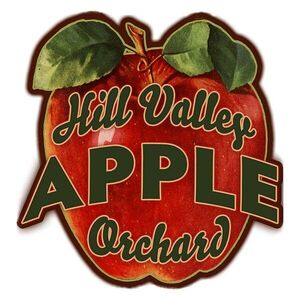 Červená nástěnná kovová cedule jablko Apple - 49*1*50 cm 6Y5033 obraz