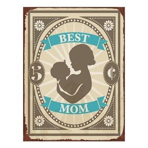 Nástěnná kovová cedule Best Mom - 25*1*33 cm 6Y5050 obraz