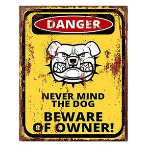 Žlutá nástěnná kovová cedule Danger - 20*1*25 cm 6Y5117 obraz