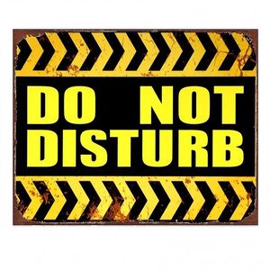 Černo-žlutá nástěnná kovová cedule Do Not Disturb - 25*1*20 cm 6Y5155 obraz