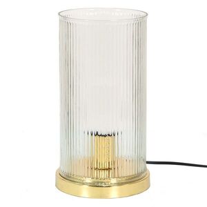 Elegantní zlatá stolní lampa se skleněným stínidlem - Ø 15*27 cm E27/max 1*40W 6LMP757 obraz