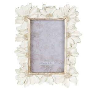 Bílý fotorámeček s patinou a květy - 19*2*23 cm / 10*15 cm 2F0912 obraz