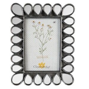 Stříbrný fotorámeček s patinou Drops - 19*2*24 cm / 13*18 cm 2F0955 obraz