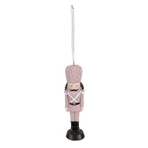 Růžová antik vánoční závěsná dekorace soška Louskáček - 4*3*13 cm 6PR3682 obraz
