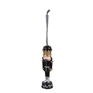 Závěsná dekorace Louskáček v černém obleku - 3*3*12 cm 6PR3690 obraz