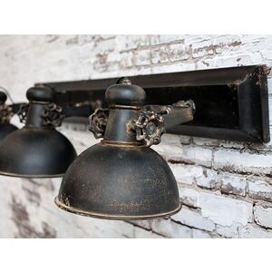 Industriální černé antik kovové nástěnné světlo Fact ceiling - 85*19*30cm / E14 71044424 (71444-24) obraz