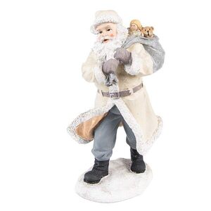 Béžová dekorace Santa s pytlem hraček - 11*9*21 cm 6PR3738 obraz