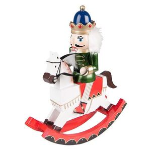 Vánoční dekorace socha Louskáček na houpacím koni - 24*7*29 cm 6PR3814 obraz