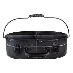 Černý antik úložný plechový organizér - 41*26*11 cm 6Y4746 obraz