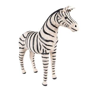 Bílo-černá antik dekorace socha zebra M - 27*10*28 cm 65182M obraz
