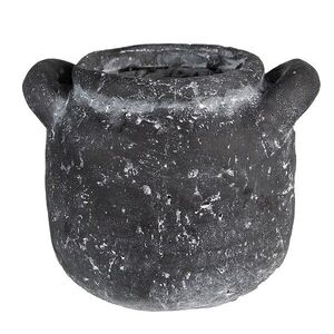 Granitový antik cementový obal na květináč s uchy - 17*15*13 cm 6TE0469L obraz