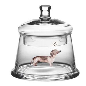 Skleněná dóza s jezevčíkem Dachshund Love - Ø 12*13 cm DHLGL0001 obraz