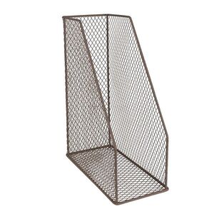 Hnědý drátěný pořadač na časopisy - 23*11*30 cm 6Y5262 obraz