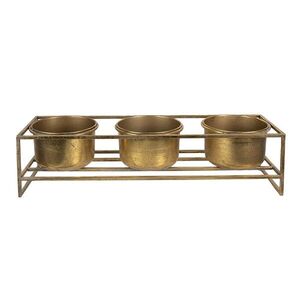 3ks zlatý antik plechový obal na květináč na podstavci - 63*19*16 cm 5Y1143 obraz