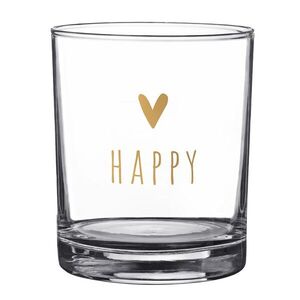 Sklenička se srdíčkem a nápisem Happy - Ø 7*9 cm / 230 ml 6GL4369 obraz