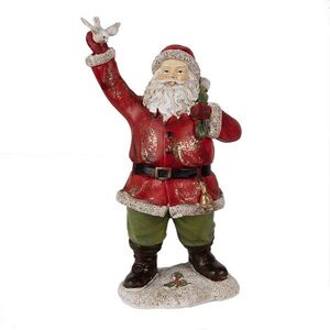 Vánoční dekorace Socha Santa s pytlem a holubicí - 13*10*23 cm 6PR3948 obraz