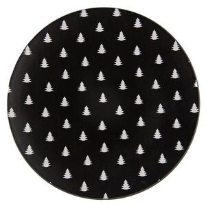 Černo-bílý servírovací talíř se stromky Black&White X-Mas - Ø 33*1 cm BWX85 obraz