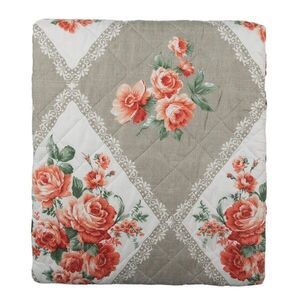 Šedý přehoz na dvoulůžko s květinovým motivem Flowery - 240*260 cm Q196.061 obraz