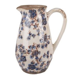 Dekorativní keramický džbán s modrými květy Blusia S - 17*13*22 cm 6CE1621S obraz