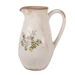 Béžový keramický džbán se žlutými květy M - 17*13*22 cm 6CE1606M obraz