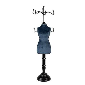 Modro-černý stojan na šperky ve tvaru figuríny - 12*12*39 cm 65310 obraz