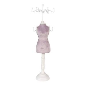 Fialovo-bílý stojan na šperky ve tvaru figuríny - 12*12*39 cm 65312 obraz