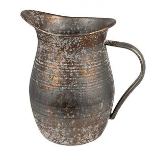 Šedý antik plechový dekorační džbánek - 19*13*19 cm 6Y5504 obraz