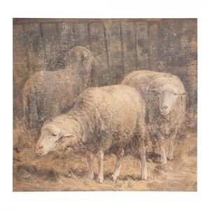 Hnědý obraz ovečky na plátně - 50*3*50 cm 65308 obraz