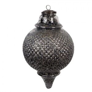 Granitová skleněná vánoční ozdoba špičatá baňka M - 16*27 cm 6GL4533M obraz