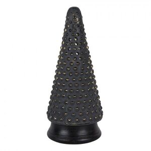 Skleněná vánoční dekorace černozlatého stromečku - 14*31 cm 65384 obraz