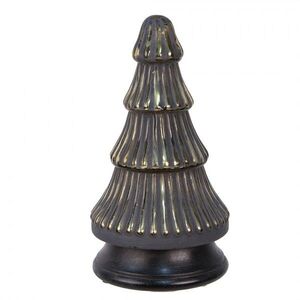 Skleněná vánoční dekorace černozlatého stromečku - 14*25 cm 65382 obraz