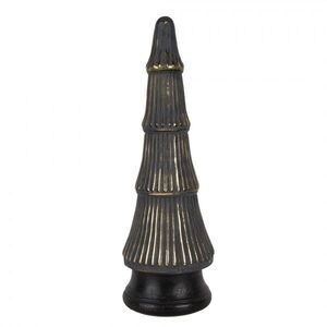 Skleněná vánoční dekorace černozlatého stromečku - 15*45 cm 65383 obraz