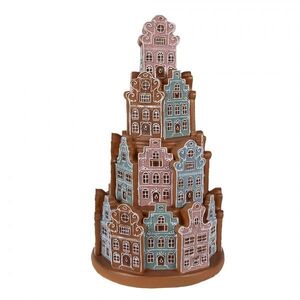 Svítící perníková věž z barevných chaloupek Gingerbread House - Ø 18*33 cm / 3*AAA 6PR4350 obraz