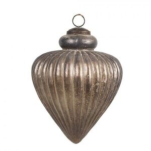 Zlatohnědá vintage skleněná vánoční ozdoba - 13*17 cm 6GL4536M obraz