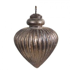 Zlatohnědá vintage skleněná vánoční ozdoba - 10*12 cm 6GL4536S obraz