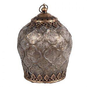Hnědá skleněná svítící LED lucerna Balli - Ø 13*18 cm 6GL4584 obraz