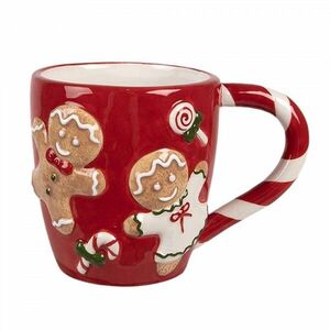 Červený hrnek s perníčky Gingerbread - 14*9*10 cm / 325 ml 6CEMU0158 obraz