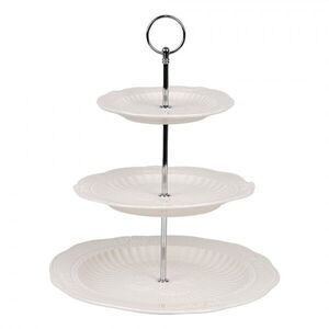 Elegantní 3-patrový porcelánový etažér - Ø 26*31 cm 6CE2049 obraz