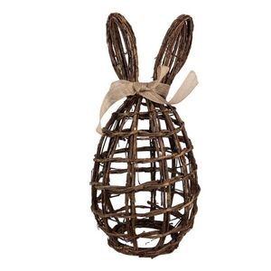 Hnědá proutěná dekorace vajíčko s králičími oušky - 23*22*45 cm 65962 obraz